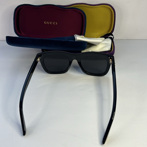 New Authentic GUCCI  Square Frame Sunglasses GG0326S Black - Picture 6 of 14
